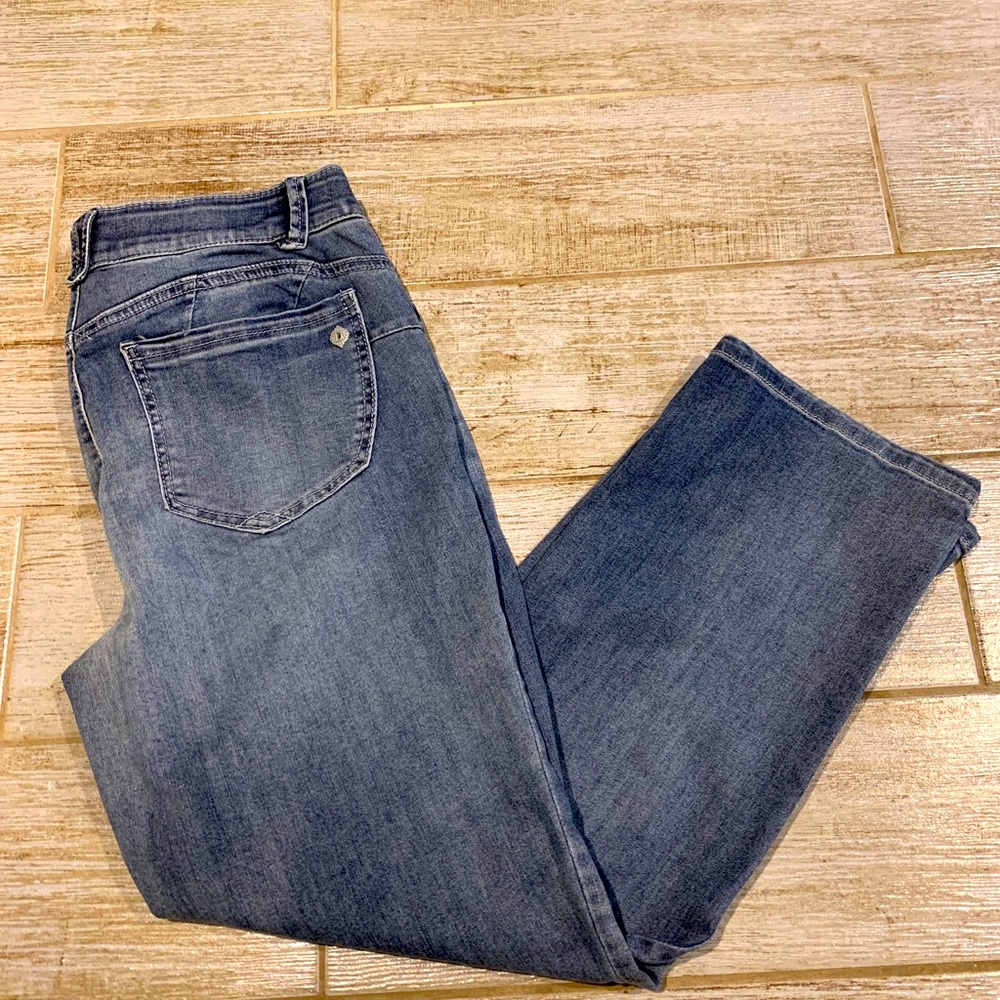 DEMOCRACY Women Sz 12 Ab Technology Med Wash Mid Rise Stretch Slimming
